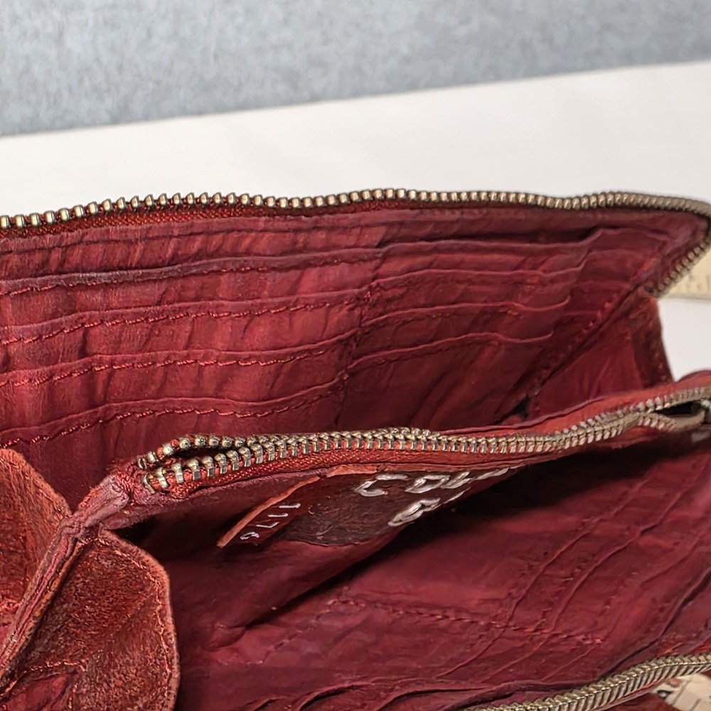 Cowboy Bags Wallet - Red Leather - Weave Pattern Western Style - Picture 8 of 12